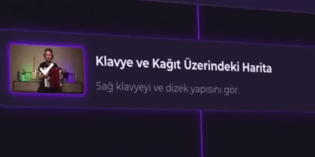 Uygulamada ders listesi: Klavye ve Kağıt Üzerindeki Harita